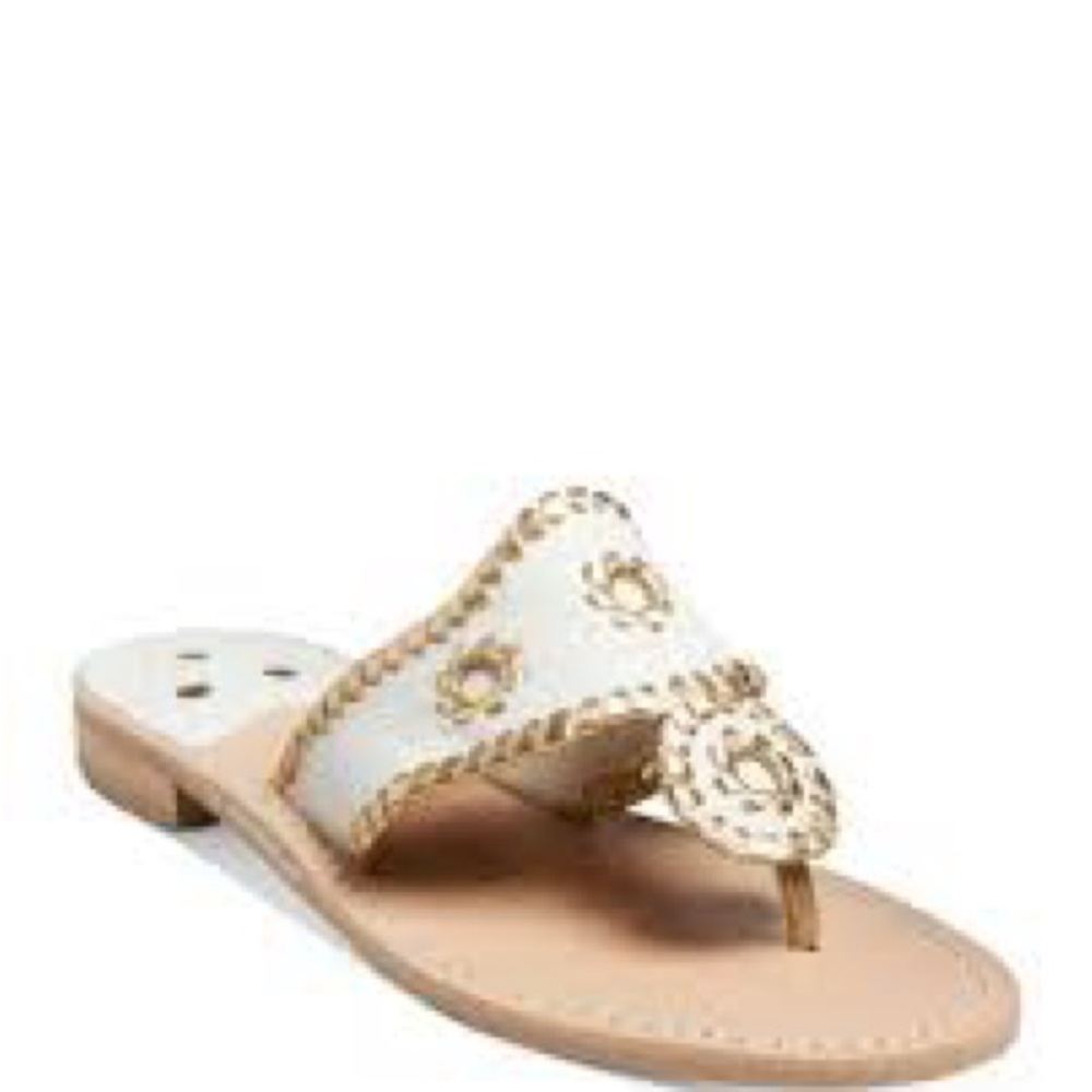 Jack Rogers White and Tan Sandals